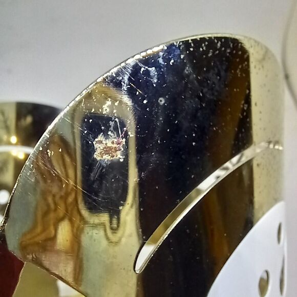 Bath & Body Works Snowman Snowflake 3 Wick Metal Candle Holder-Red-White-Silver - Picture 9 of 11